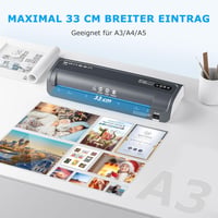 BONSEN A3 Laminátor Never Jam technológiával, 100 lamináló tasak, NTC hőmérséklet szabályozás 2