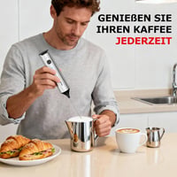 Bonsenkitchen USB-s tölthető kézi tejhabosító állvánnyal, rozsdamentes acél 8