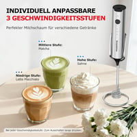 Bonsenkitchen USB-s tölthető kézi tejhabosító állvánnyal, rozsdamentes acél 2