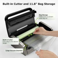 Bonsenkitchen Vákuumfóliázó Gép Globefish Technológiával - Műanyag Házas Élelmiszer Tartósító 125W - 2 Tekercs Tasakkal 7
