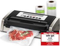 Bonsenkitchen Vákuumfóliázó Gép Globefish Technológiával - Műanyag Házas Élelmiszer Tartósító 125W - 2 Tekercs Tasakkal 1