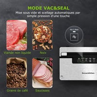 Bonsenkitchen Vákuumfóliázó Gép Globefish Technológiával - Nagy Sebességű Folyamatos Működés, Gyors Vákuum, Beépített Fólia Tároló és Vágó 5
