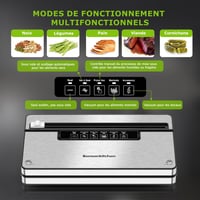 Bonsenkitchen Vákuumfóliázó Gép Globefish Technológiával - Nagy Sebességű Folyamatos Működés, Gyors Vákuum, Beépített Fólia Tároló és Vágó 2