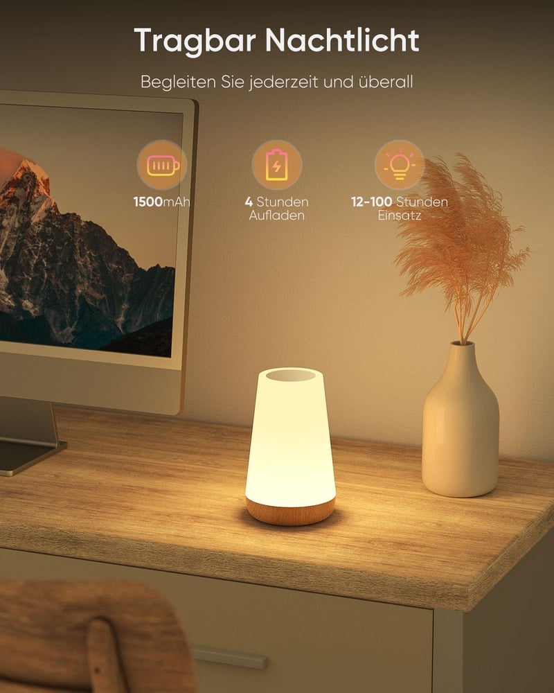 Bonsery éjjeli lámpa érintésérzékeny dimmer távirányítóval USB töltéssel 13 szín