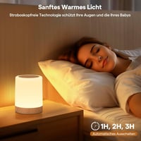 Bonsery érintős LED éjjeli lámpa 256 színnel, 3 fénymóddal, tompítható, USB tölthető kábel nélküli időzítővel és memóriával, kampóval, gyere 5