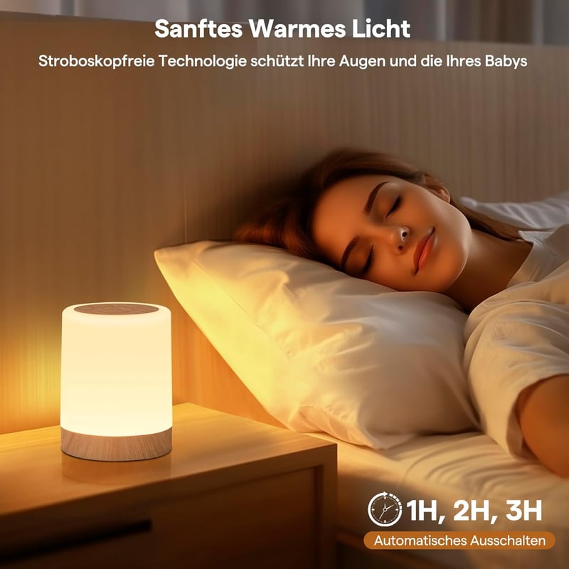 Bonsery érintős LED éjjeli lámpa 256 színnel, 3 fénymóddal, tompítható, USB tölthető kábel nélküli időzítővel és memóriával, kampóval, gyere