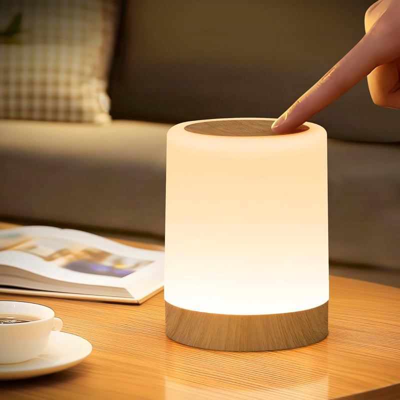 Bonsery érintős LED éjjeli lámpa 256 színnel, 3 fénymóddal, tompítható, USB tölthető kábel nélküli időzítővel és memóriával, kampóval, gyere
