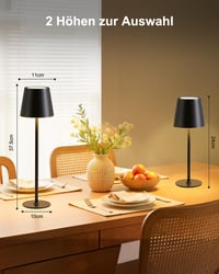 Bonsery LED asztali lámpa 5200 mAh akkumulátor, USB töltés, 3 színhőmérséklet, vízálló, dimmer 7