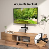 BONTEC Dönthető TV Állvány Kerekekkel 23-60" LED/LCD/OLED Képernyőkhöz, Magasságállítható Mobil TV Tartó Médiatálcával, 25kg Teherbírás 6
