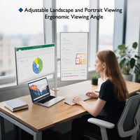 BONTEC Dual Monitor Tartó 13-27 Hüvelykes LCD Kijelzőhöz, Ergonomikus Forgatható Monitortartó Kar 5