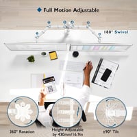 BONTEC Dual Monitor Tartó 13-27 Hüvelykes LCD Kijelzőhöz, Ergonomikus Forgatható Monitortartó Kar 7