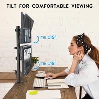 BONTEC Dual Monitor Tartó 13-34" Magasságállítható Forgó VESA Kompatibilis 4