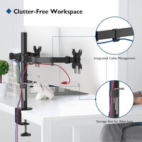BONTEC Dupla Monitor Tartó Állvány 13-27" LCD/LED Képernyőkhöz - Ergonomikus, Teljes Mozgástartományú Karok, 22 kg Teherbírás - black 5