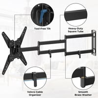 BONTEC Otočný nástenný držiak na TV pre 26-65 palcové ploché a zakrivené LED LCD OLED televízory, vysunutie 950 mm, VESA 400x400 mm, max. 35 kg, vhodný aj do rohu 6