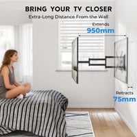 BONTEC Otočný nástenný držiak na TV pre 26-65 palcové ploché a zakrivené LED LCD OLED televízory, vysunutie 950 mm, VESA 400x400 mm, max. 35 kg, vhodný aj do rohu 3