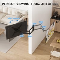 BONTEC Otočný nástenný držiak na TV pre 26-65 palcové ploché a zakrivené LED LCD OLED televízory, vysunutie 950 mm, VESA 400x400 mm, max. 35 kg, vhodný aj do rohu 4