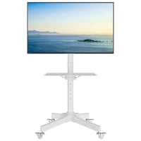 Suport TV Mobil BONTEC cu Rotițe pentru Ecrane de 23-60" - Înălțime Reglabilă, Cărucior TV Portabil cu Tavă, Capacitate de Încărcare 40kg, VESA 400x400mm, 1