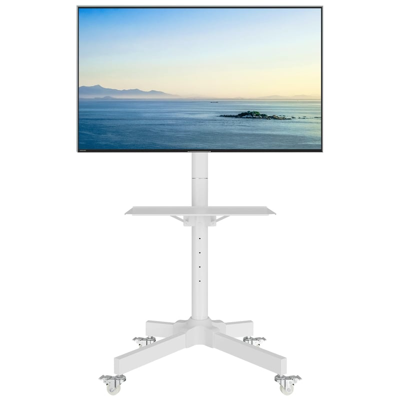 Suport TV Mobil BONTEC cu Rotițe pentru Ecrane de 23-60" - Înălțime Reglabilă, Cărucior TV Portabil cu Tavă, Capacitate de Încărcare 40kg, VESA 400x400mm,