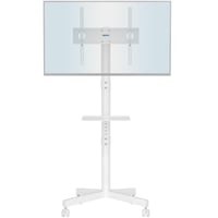 BONTEC Mobil TV Állvány Kerekekkel 23-60" Képernyőkhöz, Laptoptartó Polccal, Állítható Magasságú Görgős TV Kocsi, 25kg Teherbírás, VESA 400x 1