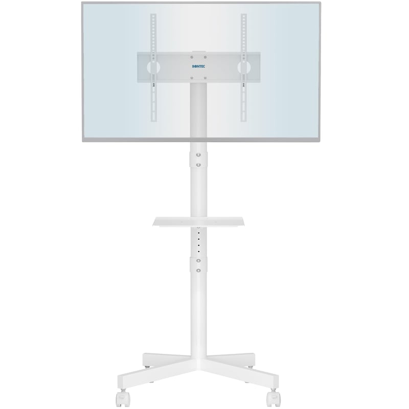 BONTEC Mobil TV Állvány Kerekekkel 23-60" Képernyőkhöz, Laptoptartó Polccal, Állítható Magasságú Görgős TV Kocsi, 25kg Teherbírás, VESA 400x