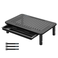 BONTEC Postolje za monitor - Ergonomski podizač zaslona, 36,8 x 23,1 cm, 1,18 kg, Stabilan stolni držač za monitor računala, Crno 1
