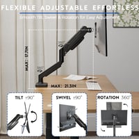 BONTEC Monitor Tartó Gázrugós 15-32 Colos Monitorokhoz 360° Forgatható 5