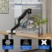 BONTEC Monitor Tartó Gázrugós 15-32 Colos Monitorokhoz 360° Forgatható 4