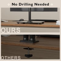 BONTEC Monitortartó Állvány 13-32" Lapos/Ívelt Képernyőkhöz, 10kg Teherbírás, Edzett Üveg Talp, Dönthető ±75° Forgatható ±80°, VESA 75/100mm 3