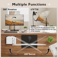BONTEC Monitortartó Állvány 13-32" Lapos/Ívelt Képernyőkhöz, 10kg Teherbírás, Edzett Üveg Talp, Dönthető ±75° Forgatható ±80°, VESA 75/100mm 5