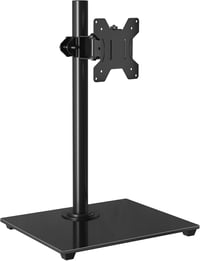 BONTEC Monitortartó Állvány 13-32" Lapos/Ívelt Képernyőkhöz, 10kg Teherbírás, Edzett Üveg Talp, Dönthető ±75° Forgatható ±80°, VESA 75/100mm 1