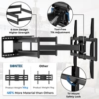 Nástenný držiak na TV BONTEC s plným pohybom pre 60 – 110-palcové televízory, otočný a sklopný s dvojitým ramenom, VESA 800x600 mm, nosnosť 125 kg, vysunutie 101,6 cm 5