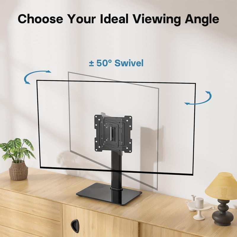 BONTEC TV állvány 17-43 colos LCD LED OLED tévéhez, 45 kg terhelhetőség, forgatható, magasságállítható