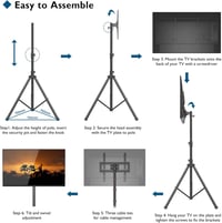 BONTEC TV Állvány Padlóra Állítható Forgatható Dönthető 32-60 Hüvelyk LCD LED OLED Plazma Síkképernyős Ívelt Televízió 45kg VESA 400x400mm 7