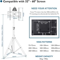 BONTEC TV Állvány Padlóra Állítható Forgatható Dönthető 32-60 Hüvelyk LCD LED OLED Plazma Síkképernyős Ívelt Televízió 45kg VESA 400x400mm 5