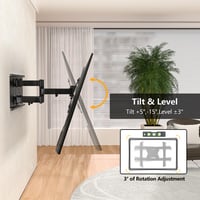 Bontec Držiak na TV stenu pre 37-80 palcové zariadenia - Sklopný, otočný, kompatibilný so zakrivenými LCD/LED, nosnosť 65 kg, VESA 600x400 3