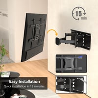 Bontec Držiak na TV stenu pre 37-80 palcové zariadenia - Sklopný, otočný, kompatibilný so zakrivenými LCD/LED, nosnosť 65 kg, VESA 600x400 6
