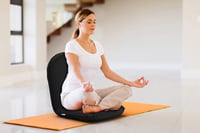 bonVIVO Easy Smart összecsukható padlószék – japán stílusú meditációs ülőpárna, állítható háttámlával, vízálló huzattal, beltérre és kültérr 2