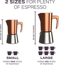 bonVIVO Moka Pot 2 csészés rozsdamentes acél kávéfőző 100ml ezüst 8