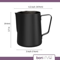 bonVIVO Muvo Tejhabosító Kancsó - Kompakt Tejszínkiöntő Barista Eszköz Kávékülönlegességekhez, 180g Könnyű Kivitel 3