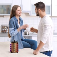 bonVIVO Rozsdamentes Acél Kapszulatartó - 25 Kávékapszulához - 360° Forgó Adagoló Cukoredénnyel és Kanállal - Nespresso/Dolce Gusto Kompatib 2