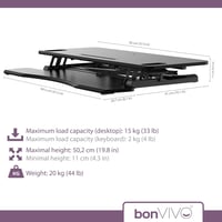 bonVIVO Sit Stand Workstation Állítható Magasságú Munkaasztal 4