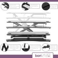 bonVIVO Sit Stand Workstation Állítható Magasságú Munkaasztal 3