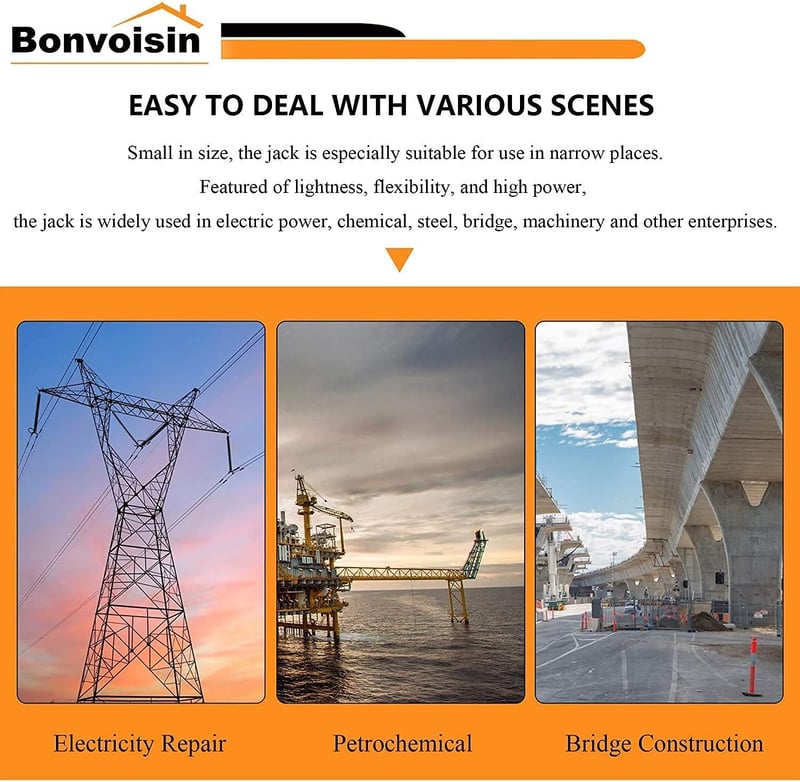 Bonvoisin 10T Hidraulikus Henger Kézi Pumpával 50mm Lökethosszal Építkezéshez