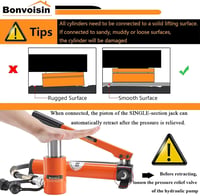 Bonvoisin 10T Hidraulikus Henger Kézi Pumpával 50mm Lökethosszal Építkezéshez 5