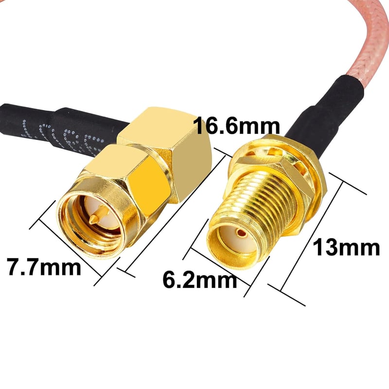 Boobrie SMA Koaxiális Kábel RG316 15cm 90° Szög WiFi Antenna Csatlakozó 2db
