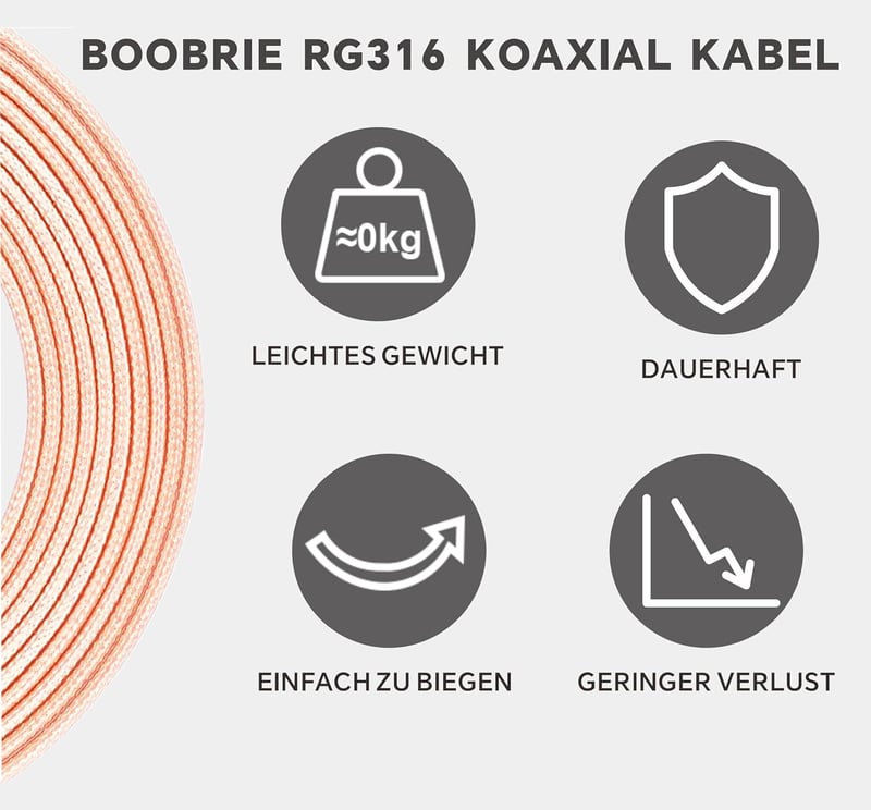 Boobrie SMA Koaxiális Kábel RG316 15cm 90° Szög WiFi Antenna Csatlakozó 2db