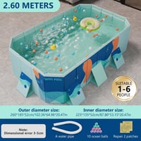 BOODPET Skladací bazén pre psov 223 cm modrý – Odolný záhradný bazén z PVC pre domácich miláčikov s vypúšťacím ventilom, protišmykovým dnom, loptičkami a súpravou na opravu 2