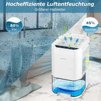 BOOHENKA Elektromos Párátlanító 1200ml - Otthoni Légtisztító 7 Színű Világítással, Időzítővel, Automatikus Leolvasztással Fürdőszobába, Pinc 2