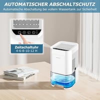 BOOHENKA Elektromos Párátlanító 1200ml - Otthoni Légtisztító 7 Színű Világítással, Időzítővel, Automatikus Leolvasztással Fürdőszobába, Pinc 5