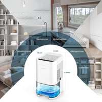 BOOHENKA Elektromos Párátlanító 1200ml - Otthoni Légtisztító 7 Színű Világítással, Időzítővel, Automatikus Leolvasztással Fürdőszobába, Pinc 4